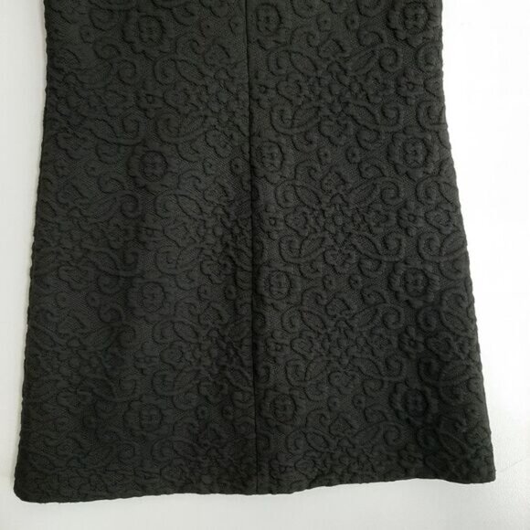 ZARA Floral Jacquard Embossed Mini Dress Soft Knit Black Sz M - Picture 11 of 12